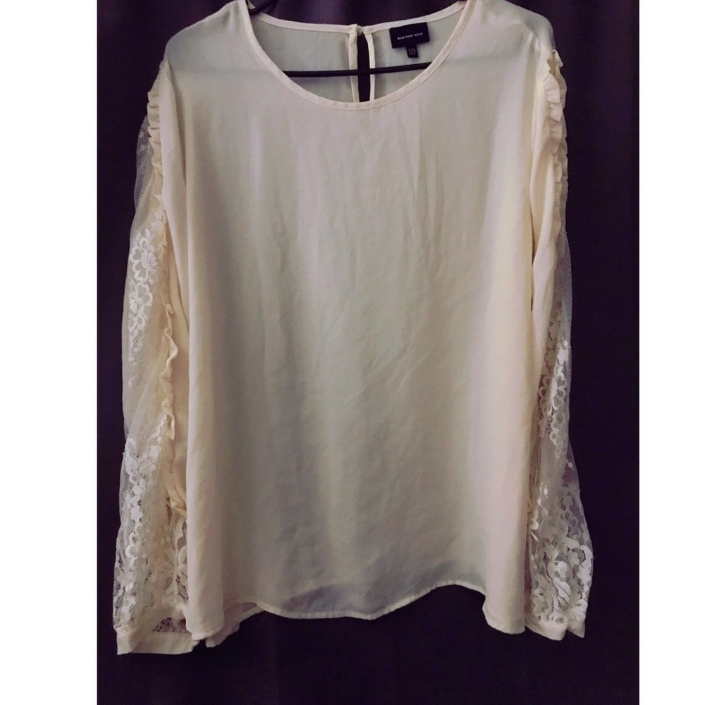 Off white long sleeve blouse